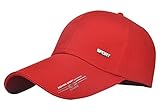 FEOYA - Gorra de Golf para Hombre Mujer con Visera Deportivo Hebilla Ajustable Transpirable de Verano Viaje Modelo Básico Estilo Simple Casual - Rojo