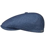 Stetson Gorra 6 Panel Just Linen Hombre - Made in The EU de Verano Lino con Visera, Forro Primavera/Verano - 58 cm Azul