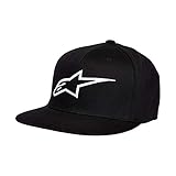 Alpinestar Ageless Flat Gorra, Hombre, Negro/Blanco, S/M