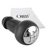 OBEST Pomos de Palanca de Cambios Palanca de velocidad del coche B3506DB (Negro&Plata)