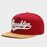 Gorra de Beisbol Gorra De Marca Brooklyn Gamuza Sintética Hip Hop Gorra Snapback Roja para Hombres Mujeres Adultos Al Aire Libre Casual Sol Gorra De Béisbol Hueso