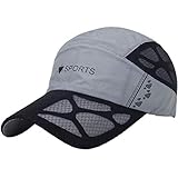 Gorras De Hombre Sombreros Cap Gorra con Visera Hombres Y Mujeres Sombrero De Malla Ajustable Anti-UV De Secado Rápido Correr Al Aire Libre Golf Pesca Senderismo Playa Deportes Sombrero-Gris