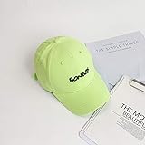 mlpnko Bordado de Color Caramelo Personalizado, Sombrero de Copa vacío para niños, Visera, Gorra de béisbol, Fluorescente, Verde, 3-8 años