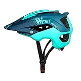 Zeroall Casco de Bicicleta Ligero para Hombre Mujer 56-62cm Tamaño Ajustable Casco de Ciclo con Visera Desmontable Cascos de Ciclismo para Bicicleta Patineta Scooter(Azul)