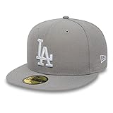 New Era MLB Basic LA Dodgers 59 Fifty Fitted Gorra, Hombre, Gris (Graphite/White), 7 3/8