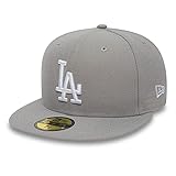 New Era MLB Basic LA Dodgers 59 Fifty Fitted Gorra, Hombre, Gris (Graphite/White), 7 3/8