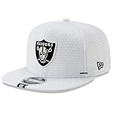 New Era Oakland Raiders 9Fifty Gorra de béisbol ajustable con visera plana de la NFL (talla única, color blanco ONF19 Trng)