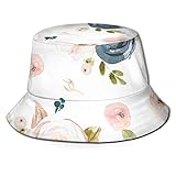 Sombrero de Pescador de Gran tamaño Azul Floral Sombreros de Copa Transpirables de Tapa Plana Sombrero de Sol de Moda Unisex Verano