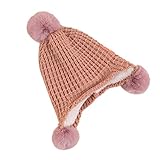 H.eternal(TM) Sombrero de Invierno para bebé, Gorro de Punto para niños, Gorro de Dibujos Animados, Bufandas de Punto para bebé recién Nacido Rosa Rosa M