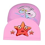 Lazz1on Gorros de Natación Impermeable, Gorro de Baño para Niños Niña para el Cuidado del Cabello y de la Protección Auditiva