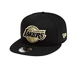 New Era Gorra de baloncesto de Los Angeles Lakers de la NBA en negro, tamaño ajustable