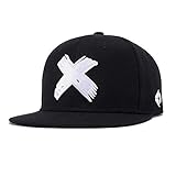 Gorra Hip Hop Negro Ajustable Mujeres Hombres Sombreros Primavera Verano Gorra de Béisbol X Bordado