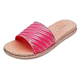 URIBAKY - Sandalias de plataforma plana para mujer, de verano, de cristal, estilo casual, para mujer, (rosa fuerte), 41 EU