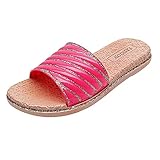 URIBAKY - Sandalias de plataforma plana para mujer, de verano, de cristal, estilo casual, para mujer, (rosa fuerte), 41 EU