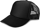 styleBREAKER Gorra de Malla de 5 Paneles, Gorra de Camionero, Gorra de béisbol, Ajustable, Unisex 04023007, Color:Negro