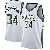 Camiseta De La NBA, Ropa Deportiva Al Aire Libre Superior Sin Mangas del Swingman del Baloncesto, Uniforme del Fan De Los Bucks # 34