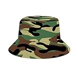 CODOYO Bucket Hats Gorras de Pescador con Parte Superior Plana de Camuflaje marrón Oscuro para Mujeres y Hombres