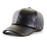 Ueither Gorra de Béisbol para Hombre Ajustable Sombrero de Cuero Suave de PU Sombrero Deportivo