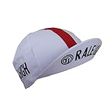 Gorra de ciclismo de equipo estilo retro vintage para bicicletas Fixie Ti Raleigh blanco y rojo