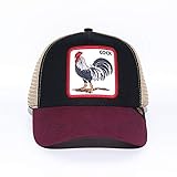 sdssup Gorra De Béisbol Animal Sombrero Bordado Lobo Caqui Gallo Negro Rosa 2 Ajustable