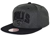 Mitchell & Ness NBA - Gorra plana con visera (3D Arch - Chicago Bulls), color gris y negro