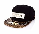 Xtress Exclusive Gorra negra con visera plana dorada. Unisex