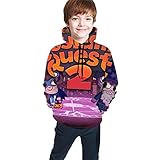 Hidend Sudaderas para Niña Niño,Sudadera con Capucha para Niños Costume Quest Fit Suéter Encapuchado Adolescente Negro