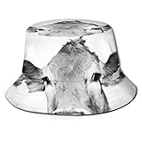 Foto de Vaca Sombrero de Pescador en Blanco y Negro Sombreros de Copa Transpirables de Tapa Plana Sombrero de Sol de Moda Unisex Verano