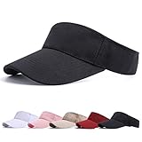 BLURBE Unisex Visera- Visor Gorras, 1/2 Gorra Deportiva Protección UV Viseras Sombreros para el Sol de Deportes al Aire Libre Golf Tenis Correr para Correr (NegroB)