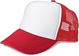 styleBREAKER Gorra de Malla de 5 Paneles, Gorra de Camionero, Gorra de béisbol, Ajustable, Unisex 04023007, Color:Blanco-Rojo