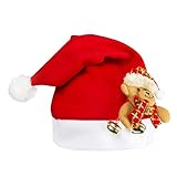 Dasongff - Gorro de Navidad para niños, diseño de Papá Noel con reno en 3D, accesorio para disfraz (D, L)