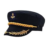 doublebulls hats Cerrado Gorras Militares Hombre Mujer Unisexo Bordado Admiral Marinero Capitán Sombreros Negro
