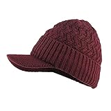 DEELIN 1998 Hombres Caliente Holgado Tejido Crochet Invierno Lana Tela Esquí Beanie Sombreros Sombrero De Ganchillo Gorras Gorros (Talla única, S-Rojo)