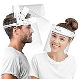 HARD Pantalla Protección Facial 1 x Soporte y 2 x Viseras intercambiables, Face Shield abatible con antivaho, Visera con cierre ajustable - Blanco/Blanco