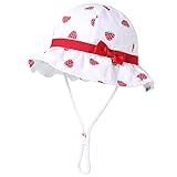 Comhats Gorro de algodón para bebé, para verano, para pescador, para niñas y niños, protección solar 91633_Strawberry 1 mes