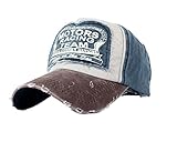 Tuopuda® Nueva Unisex Gorra de béisbol algodón Mezclado Motocicleta Gorra molienda Borde Haga Viejo Sombrero (café)