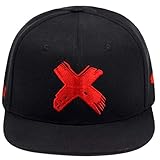 Unisex Gorra De Béisbol del Casquillo del Snapback Bill Animado Papá Sombrero Plano Ajustable Big X para Hombres De Las Mujeres Punk Hip Hop Sombrero