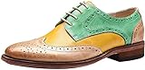 SimpleC Mujer Perforada con Cordones Wingtip Multicolor Cuero Plano Oxfords Vintage Oxford Cómodo Zapatos de Oficina Verde amarillo40