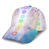 Inaayayi Gorra de béisbol con alas de ángel, Chakras Oscuros y Ligeros, Gorras de béisbol Planas para Hombres y Mujeres, con Tirantes Ajustables en Color Negro