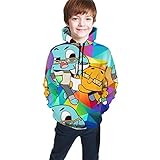 Hidend Sudaderas para Niña Niño,Sudadera con Capucha para Niños The Amazing World of Gumball Fit Teen Hooded Sweater Black