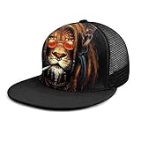 Gorra de béisbol Rasta Music Lion con auriculares, gorra de béisbol unisex, gorra plana de estilo hip-hop, color negro