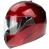 3GO HELMETS Casco de Motociclismo, Hombre, Granate, M