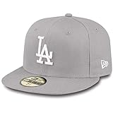 New Era MLB Basic 59FIFTY LA Dodgers - Gorra de béisbol para adulto, color gris, talla 7 7/8, fitted 62.5 cm