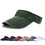 Viseras para Mujeres - Visor Gorras, Sombrero de Velcro Ajustable 1/2 Gorra Deportiva Protección UV Viseras (Ejercito Verde)