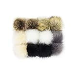 Canjerusof 12pcs Linda Piel Artificial Bola Elegante Mullido Pompón Bola Precioso Faux Bola Fox para Sombreros Gorros Zapatos Bufandas Bolsa