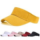 BLURBE Unisex Visera- Visor Gorras, 1/2 Gorra Deportiva Protección UV Viseras Sombreros para el Sol de Deportes al Aire Libre Golf Tenis Correr para Correr (Amarillo)