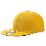 1 Uds Gorra Unisex Lisa Snapback Sombrero Adultos Hip Hop Gorra de béisbol Hombres Mujeres Ocio al Aire Libre Sombrero Plano de béisbol -Yellow-54cm-62cm