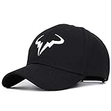 Moda Rafael Nadal Gorra de béisbol Jugador de Tenis Sin Estructura Papá Sombrero Hombres Mujeres Snapback Gorras Hueso Bordado Nadal Sombreros (Color : Black)