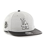 '47 Gorra Plana Gris Snapback Lisa con Logo Lateral de MLB Los Angeles Dodgers Brand - Gris, Talla única