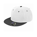 Result - Gorra/Visera Unisex Visera plana original 2 colores Modelo Bronx Core con cierre Snapback (Talla Única/Blanco/Negro)